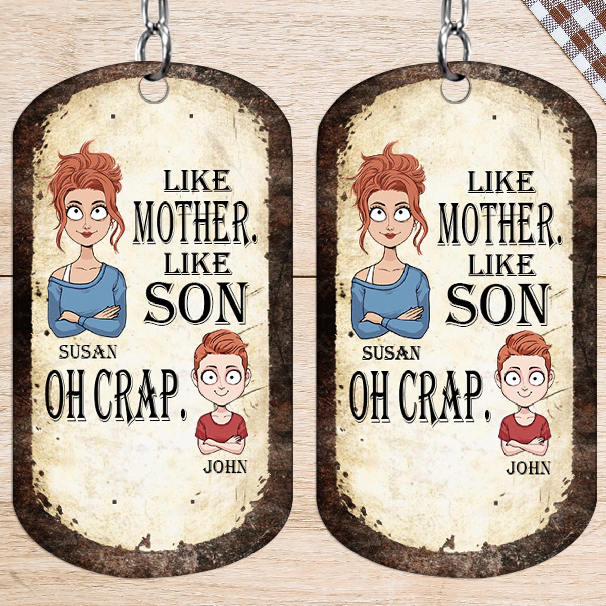 Like Father Like Daughter Like Son - Gift for dad, mom, son, daughter - Personalized Stainless Steel Keychain