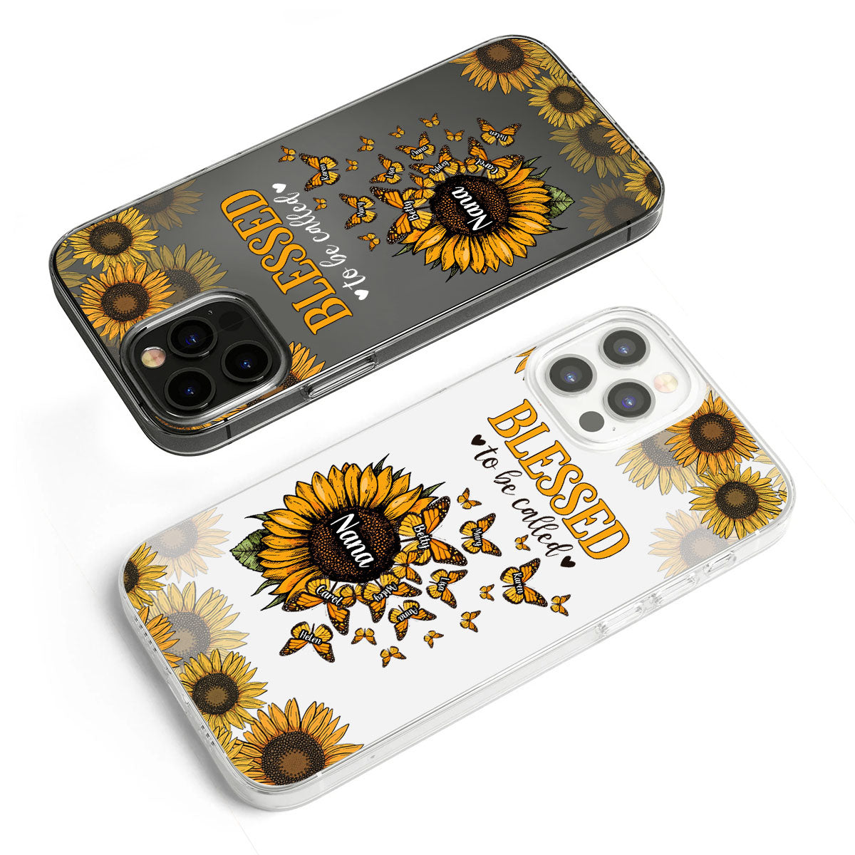 Beautiful Sunflower Blessed To Be Called - Gift for grandma, mom - Personalized Clear Phone Case