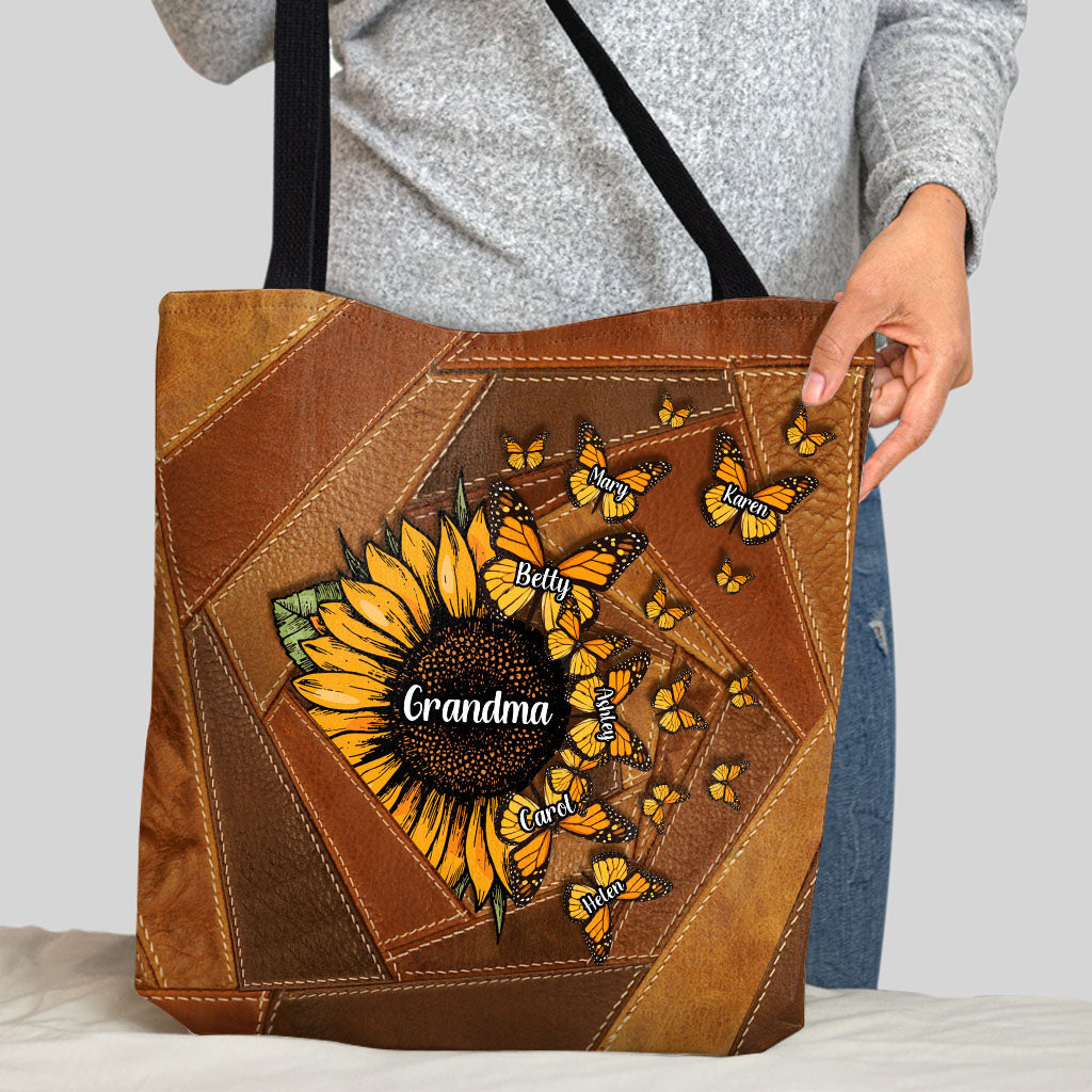 Wunderschöne Sonnenblume – Meine größten Segenswünsche – Geschenk für Oma, Mama – Personalisierte Tragetasche