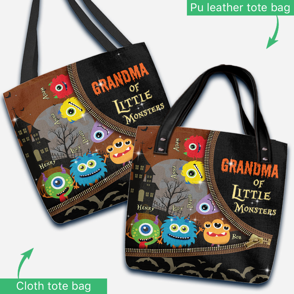 Sac fourre-tout personnalisé pour grand-mère de petits monstres