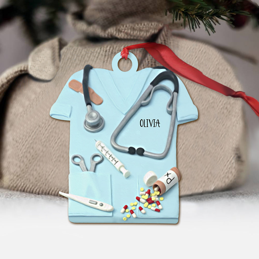 Weihnachtsschmuck „Nurse Life“ – Personalisierter Weihnachtsschmuck (beidseitig bedruckt)