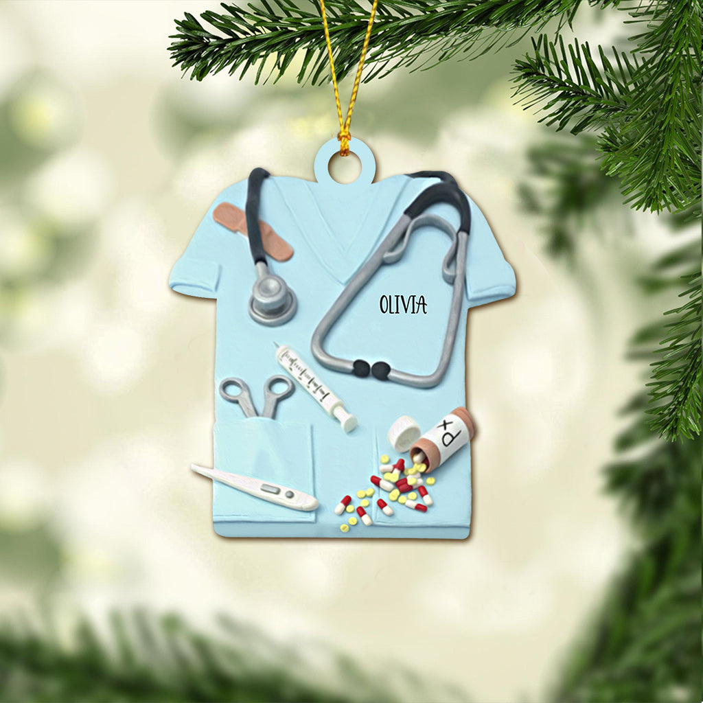Weihnachtsschmuck „Nurse Life“ – Personalisierter Weihnachtsschmuck (beidseitig bedruckt)