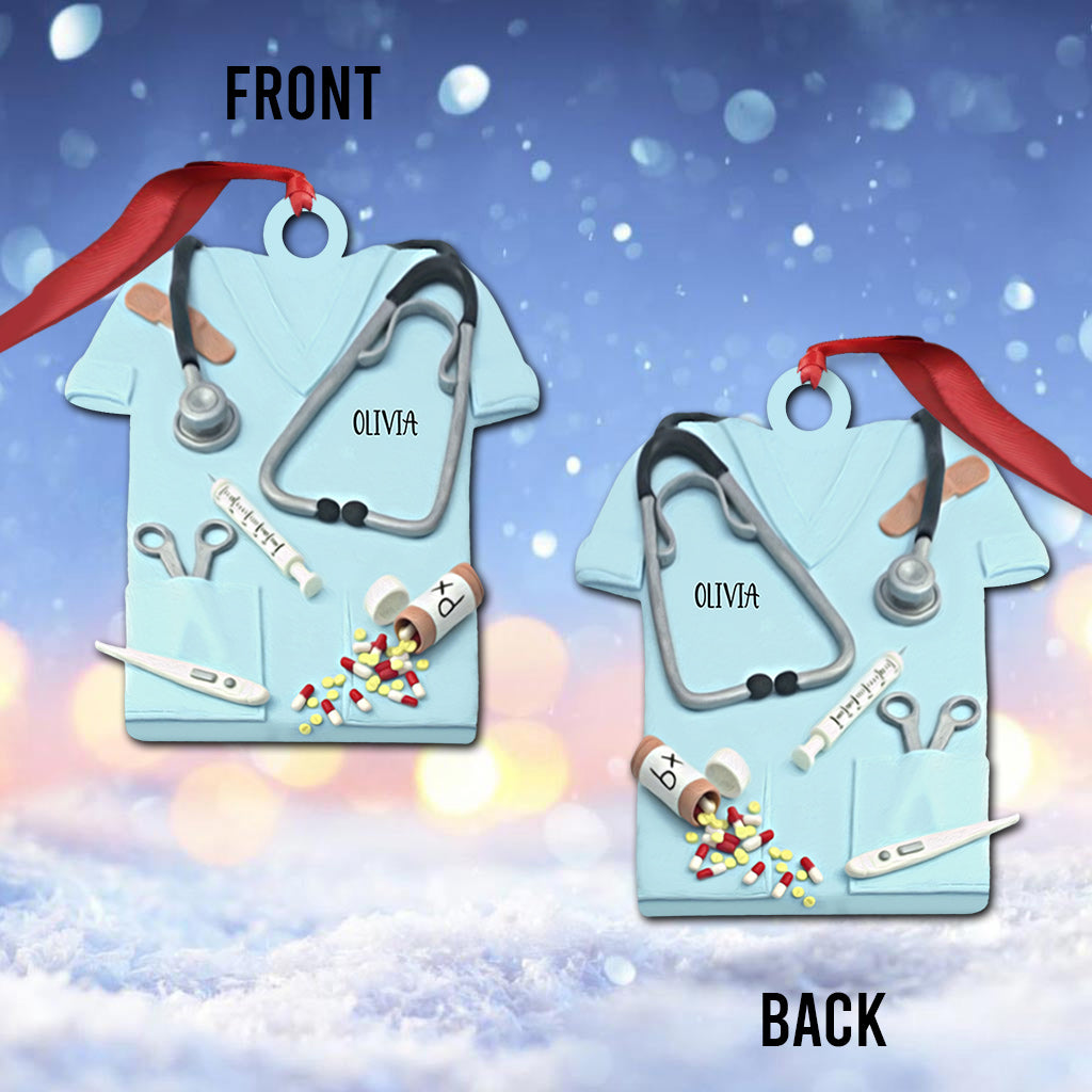 Weihnachtsschmuck „Nurse Life“ – Personalisierter Weihnachtsschmuck (beidseitig bedruckt)