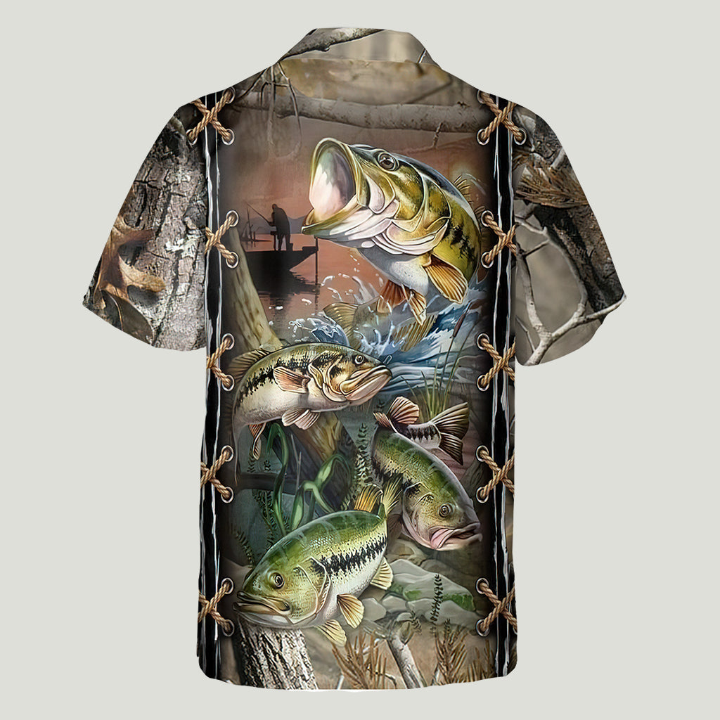 Né pour pêcher, forcé de travailler - Chemise hawaïenne de pêche personnalisée