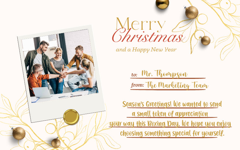 Carte cadeau numérique personnalisée Joyeux Noël 2025