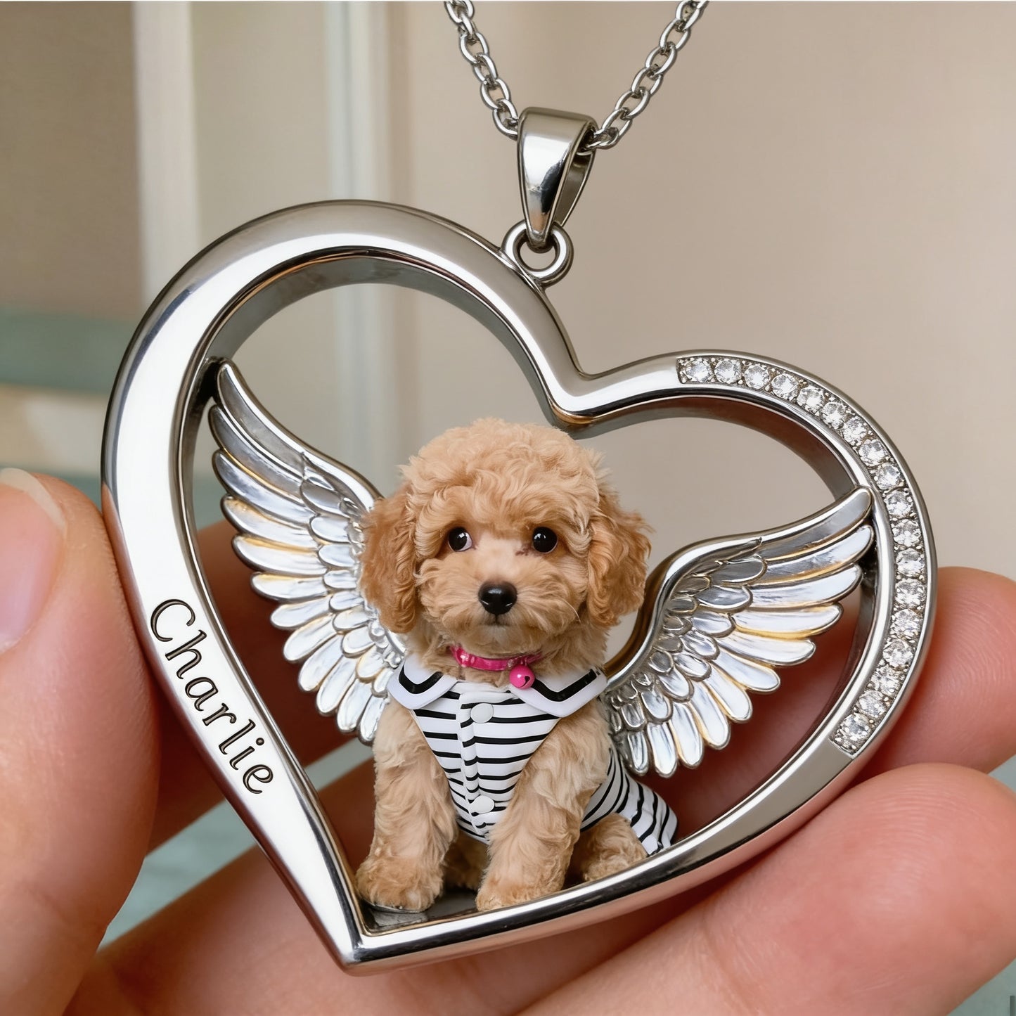 Collier pendentif en métal personnalisé avec photo - Collier commémoratif en forme de pendentif en métal -