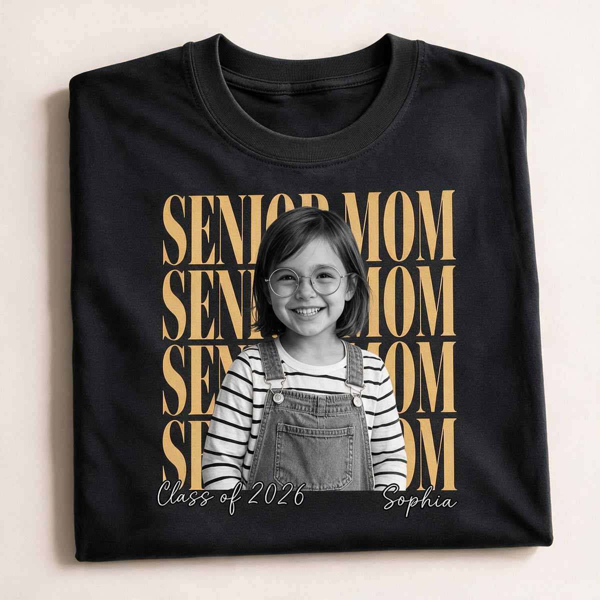 Custom Vintage Photo Senior Mom Shirt | Personalized Class of 2026 Graduation Gift for Proud Mother