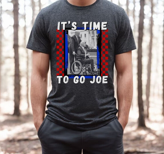 „It's Time To Go Joe“-Shirt, Trump 2024-T-Shirt, Lustige Trump-Shirts, MAGA 45-47, „Take America Back“, Joe-Rollstuhl-Meme, Republikanisches Geschenk-T-Shirt & Hoodie für Männer