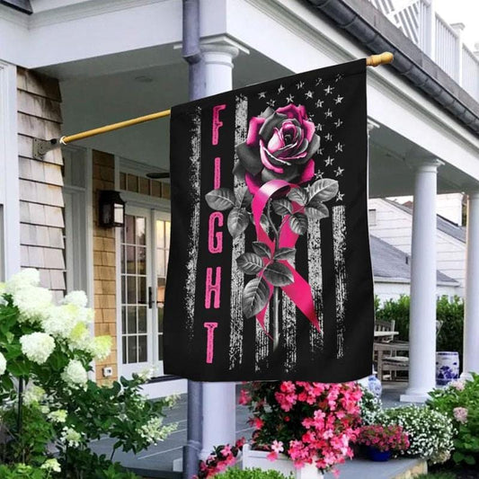 Drapeau rose ruban rose pour la lutte contre le cancer du sein - 0822