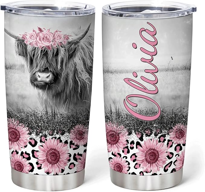 Gobelet personnalisé pour amoureux des vaches des Highlands - Vache des Highlands 0624