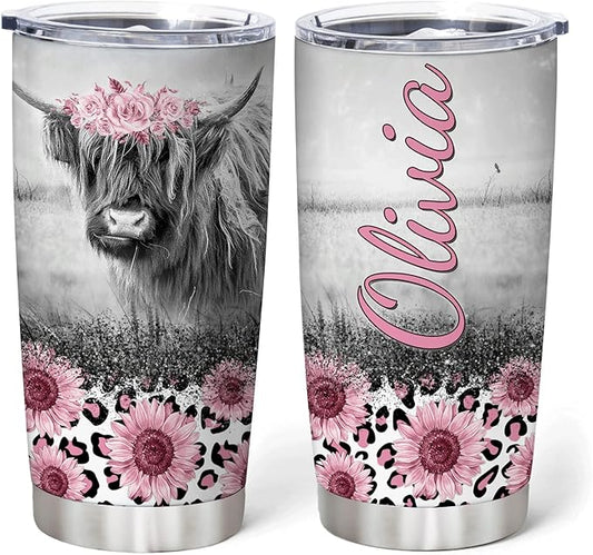 Gobelet personnalisé pour amoureux des vaches des Highlands - Vache des Highlands 0624