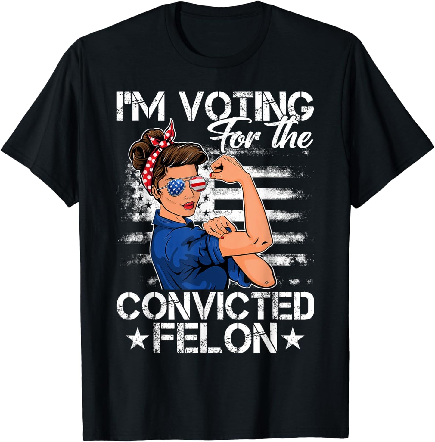 Messy Bun Woman Im Voting For The Convicted Felon Trump 2024 T-Shirt T-shirt & Hoodie