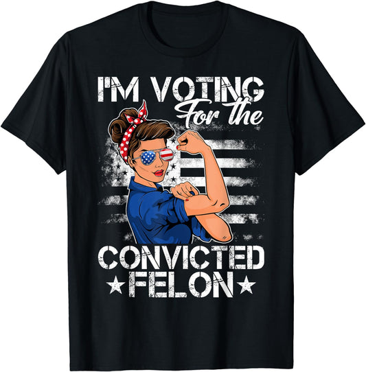 Messy Bun Woman – Ich wähle den verurteilten Verbrecher Trump 2024 – T-Shirt & Hoodie