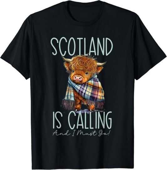 Schottland ruft und ich muss gehen – T-Shirt & Hoodie mit Hochlandrind-Motiv 0624