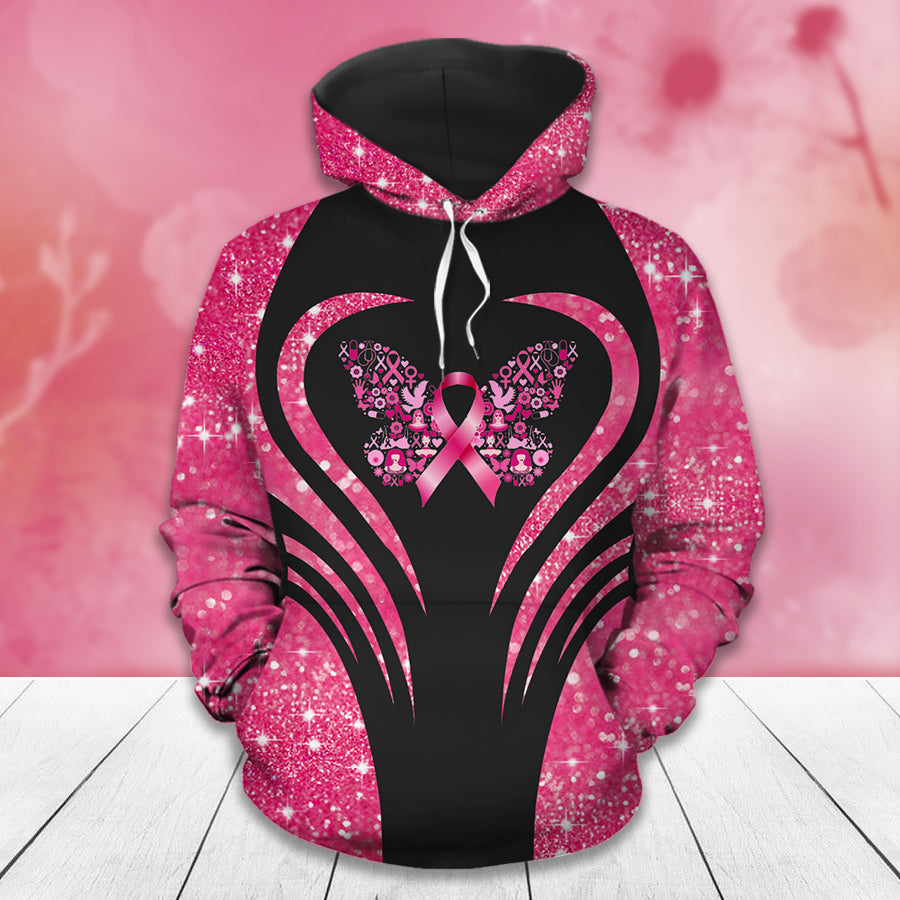 Herzschleife Im Oktober tragen wir Rosa - T-Shirt und Hoodie zur Sensibilisierung für Brustkrebs 0822