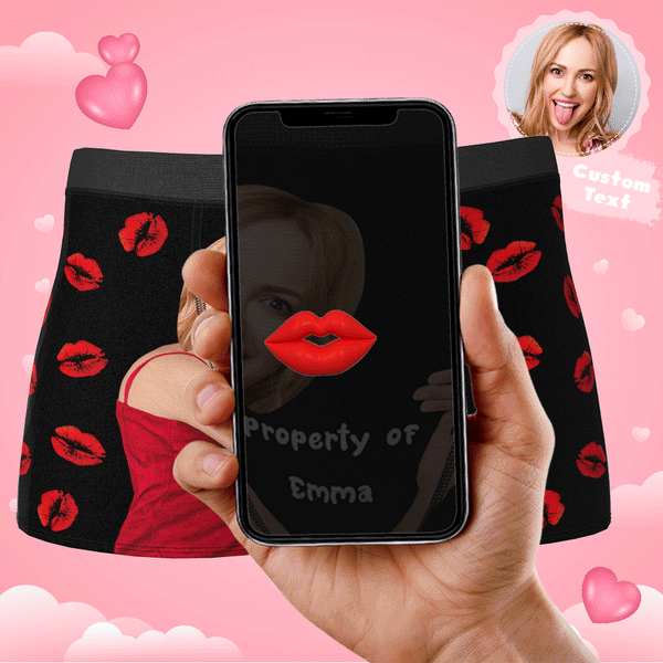 Personalized Underwear Gift For Him, Boyfriend - Custom Sexy Red Lips ...