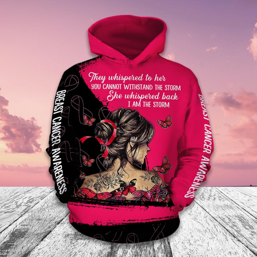 Ich bin der Sturm – T-Shirt und Hoodie zur Sensibilisierung für Brustkrebs 0822