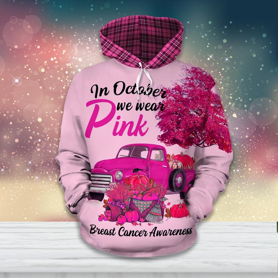 En octobre, on porte du rose - T-shirt et sweat à capuche pour la sensibilisation au cancer du sein 0822