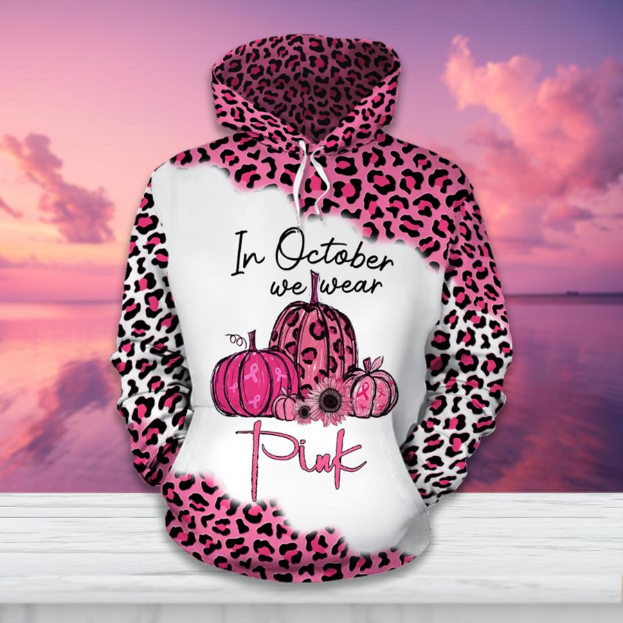 En octobre, on porte du rose - T-shirt et sweat à capuche pour la sensibilisation au cancer du sein 0822