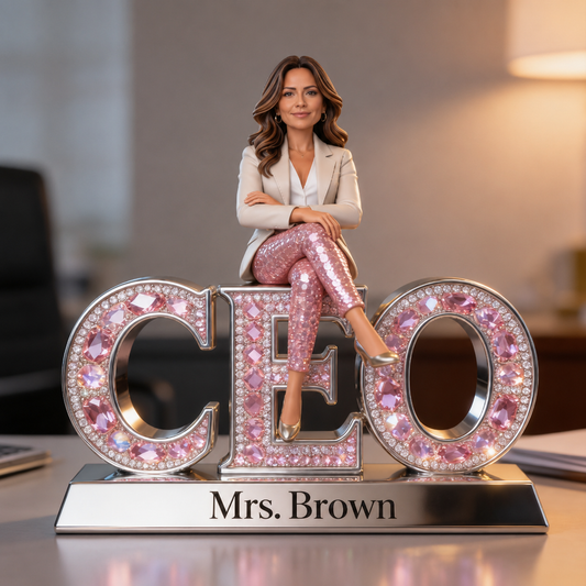 Personalisierte Foto Latina CEO Geschenk - Individuelle Schreibtisch Namensschild, Boss Lady Bürodeko Acrylplakette