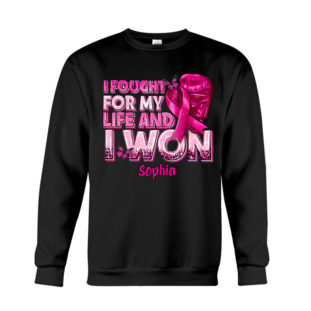Gants de boxe et ruban rose - T-shirt et sweat à capuche personnalisés pour la sensibilisation au cancer du sein