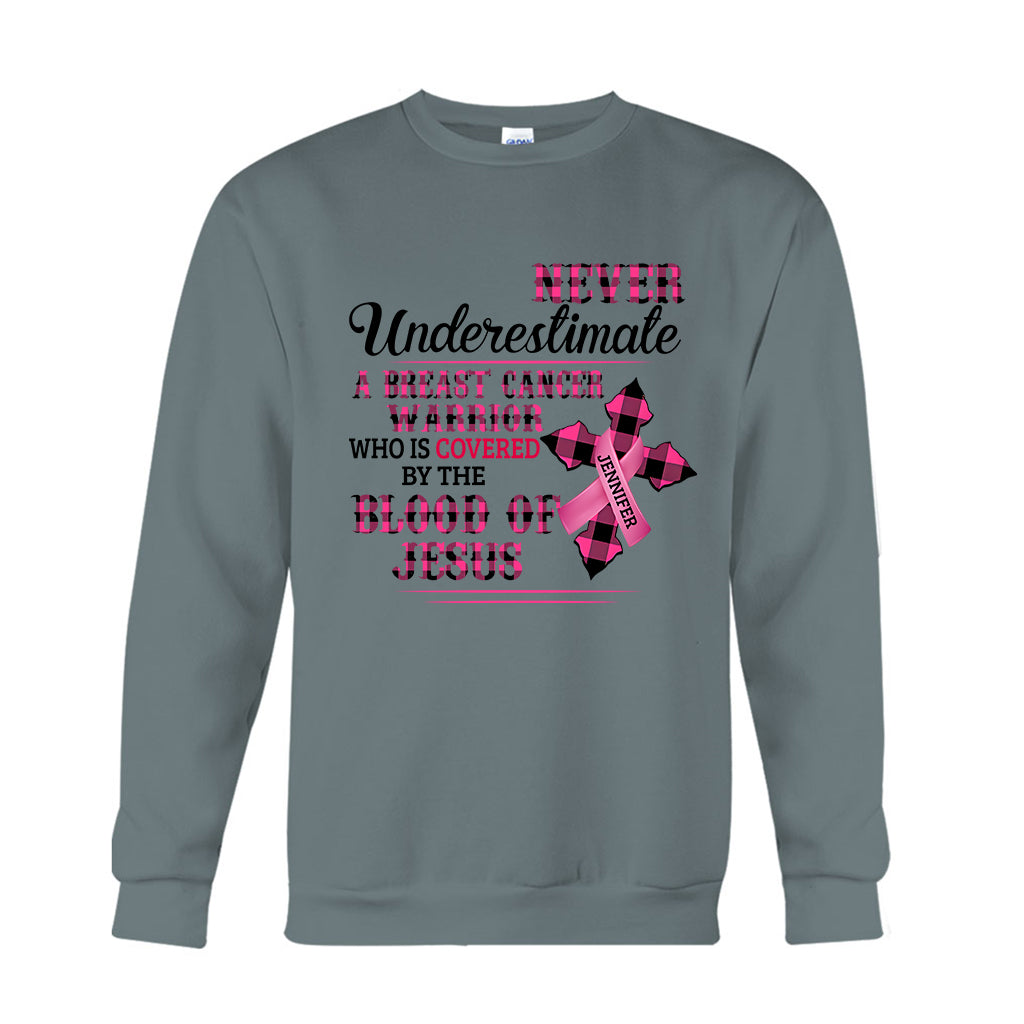 Ruban rose de la foi chrétienne - T-shirt et sweat à capuche personnalisés pour la sensibilisation au cancer du sein