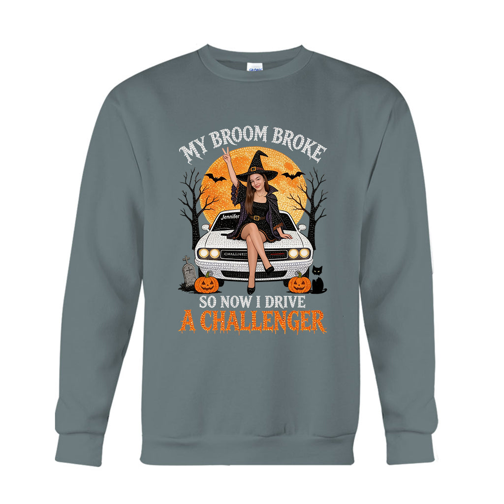 My Broom Broke Funny Halloween - Personalized Car Lover T-shirt And Hoodie