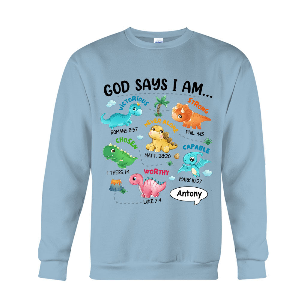 Für Enkelsohn: Ich bin ein Dinosaurier – personalisiertes T-Shirt und Hoodie