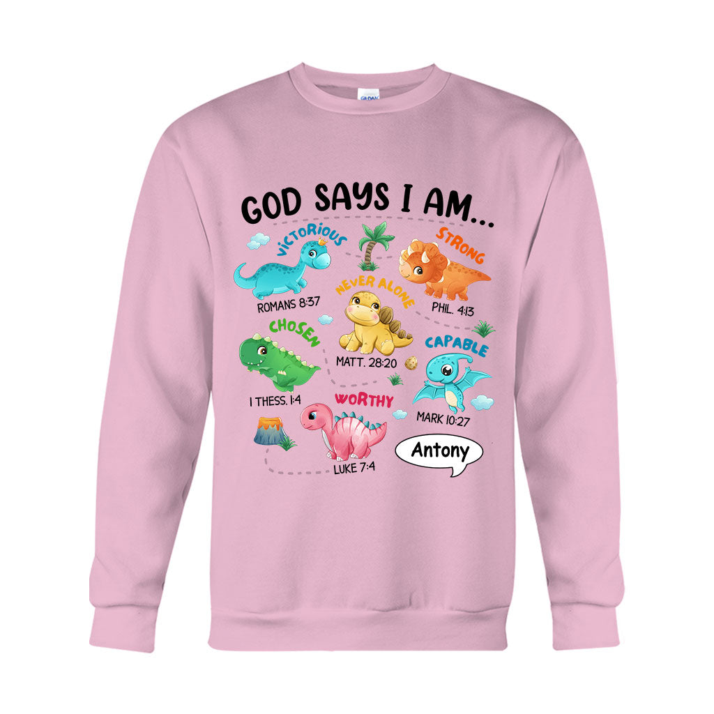 Für Enkelsohn: Ich bin ein Dinosaurier – personalisiertes T-Shirt und Hoodie