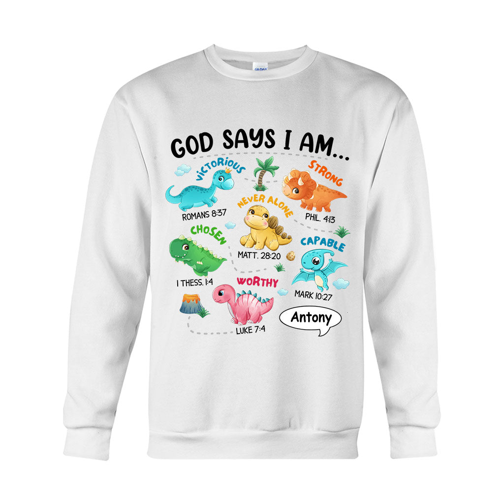 Für Enkelsohn: Ich bin ein Dinosaurier – personalisiertes T-Shirt und Hoodie