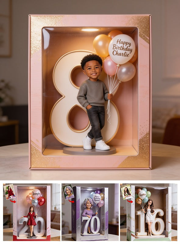 Personalisierte 8. Geburtstags Geschenkbox für Jungen aus Acryl