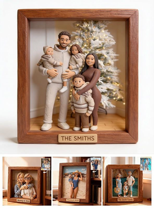 Personalized Custom Photo Christmas Black Christmas Family of Five Acrylic Plaque Home Decor