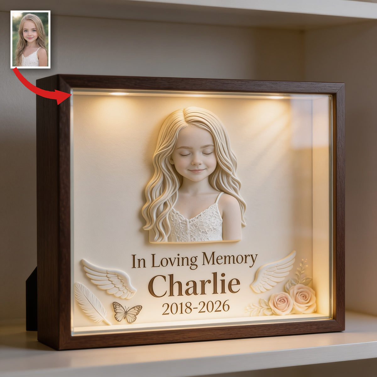 Personalisierte Gedenktafel für kleine Mädchen
