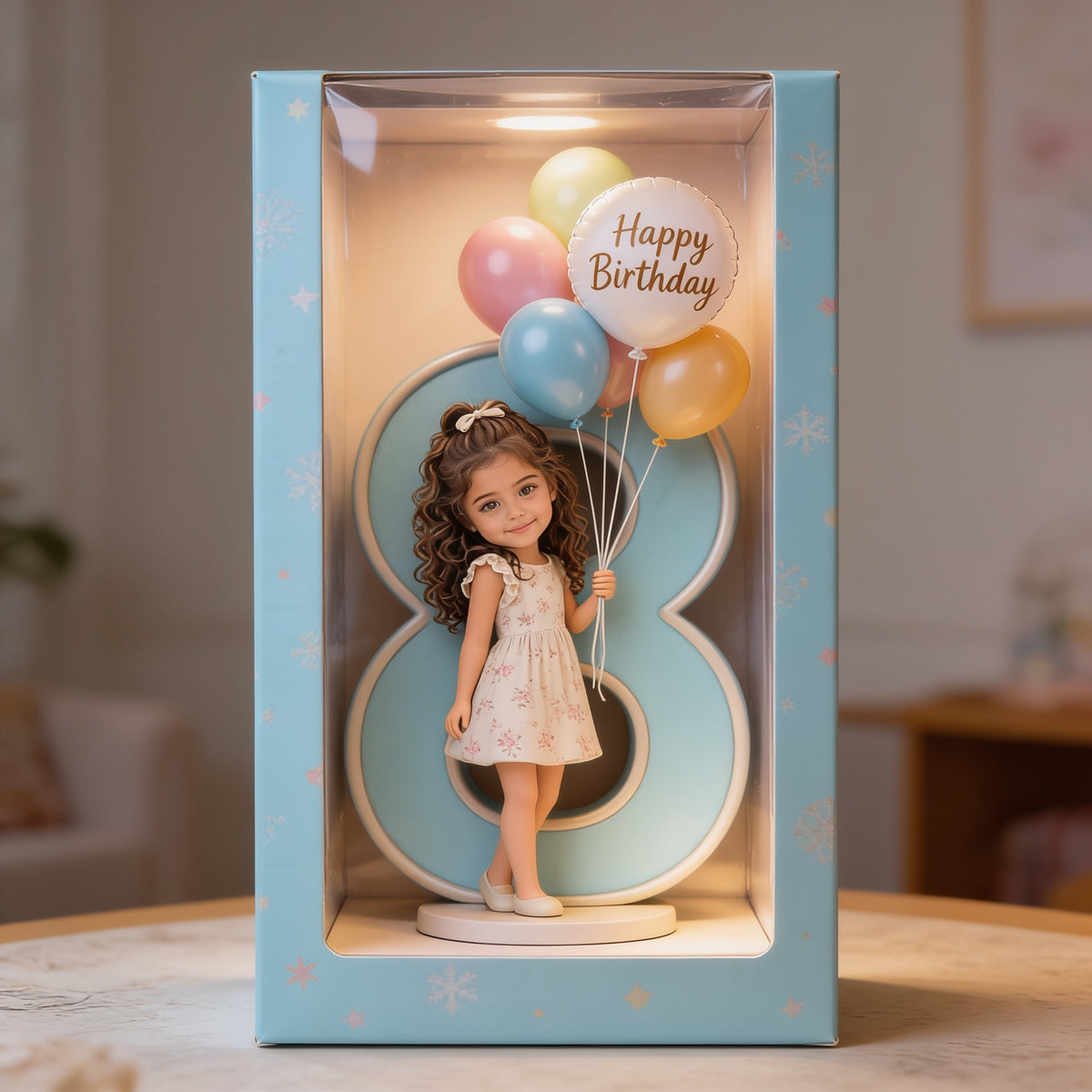 Personalisierte 8. Geburtstags Latina Mädchen Acryl Displaybox Geschenk für Tochter Enkeltochter Nichte