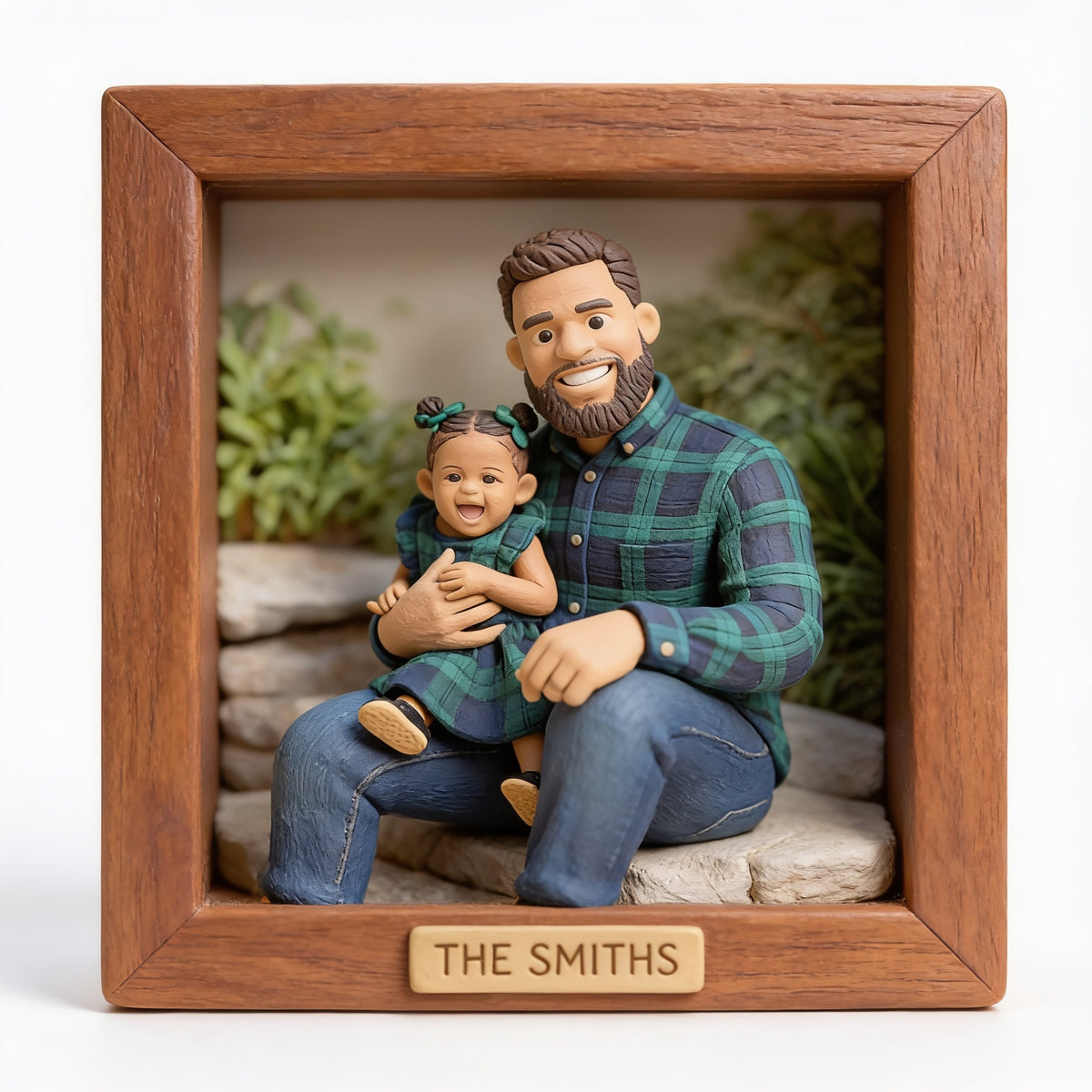 Personalized Custom Photo Single Dad Family Custom Shaped Acrylic Plaque Desk Decor