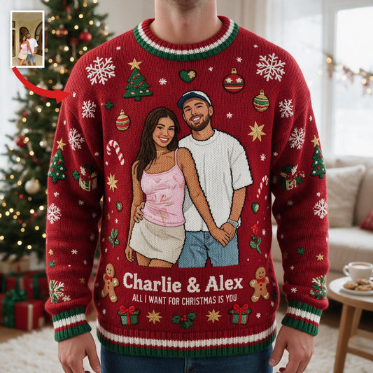 Personalized Christmas 5th Anniversary 2021 Latino Couple Ugly Sweater