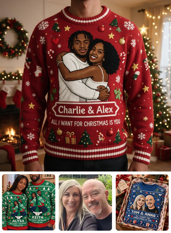 Personalisierter Weihnachts-Pulli zum 5. Jubiläum 2021 für Paare