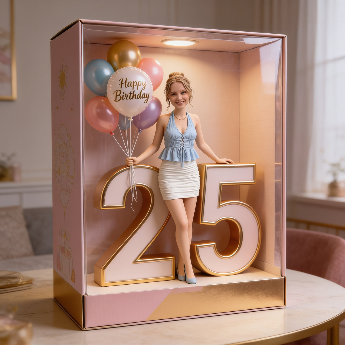 Personalisierte 25. Geburtstags-Acryl-Displaybox Geschenk