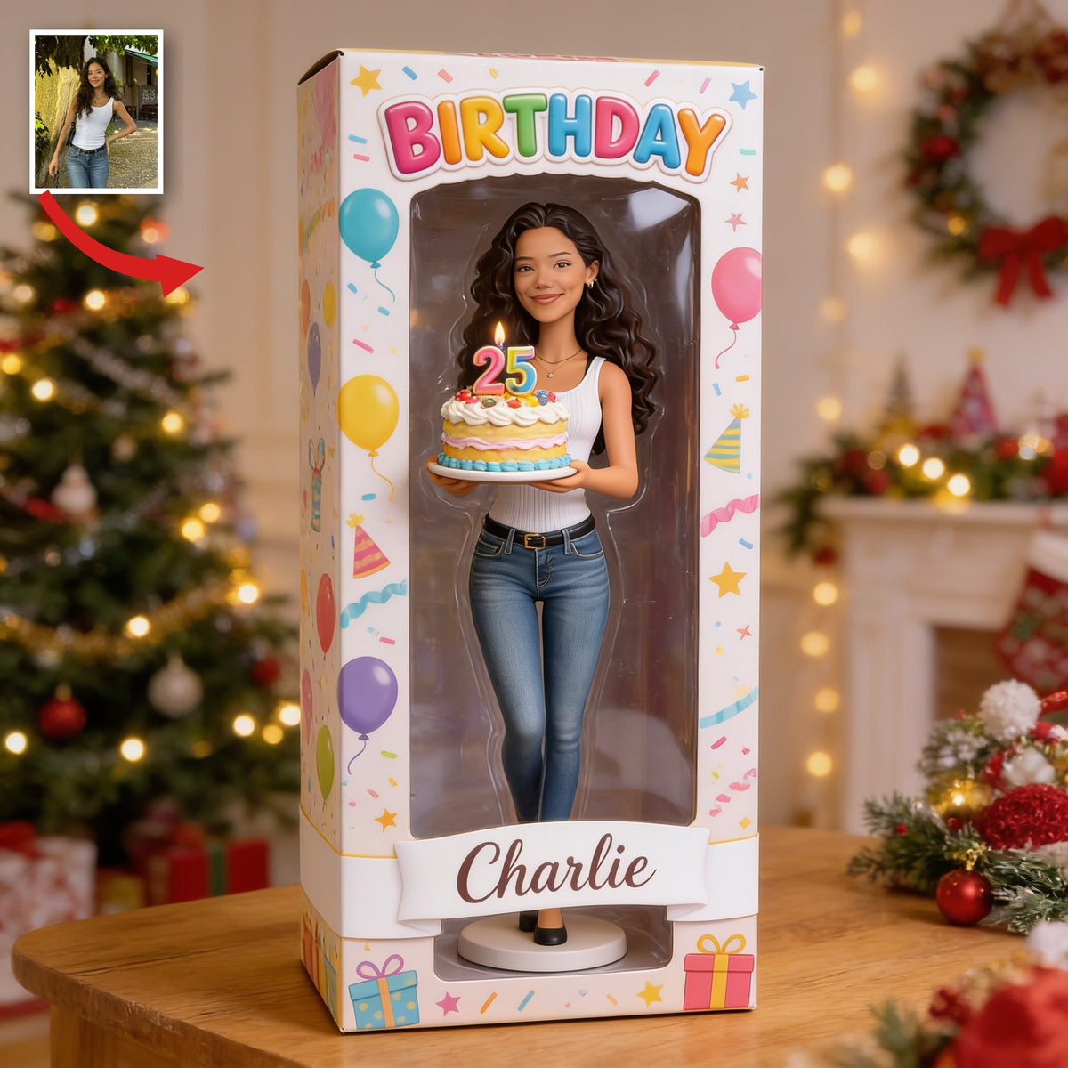 Personalized 25th Birthday Latina Woman Acrylic Display Box Keepsake Gift