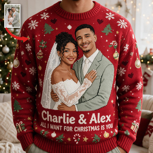 Personalized 10th Wedding Anniversary 2016 Latino Couple Christmas Ugly Sweater Husband Wife Gift