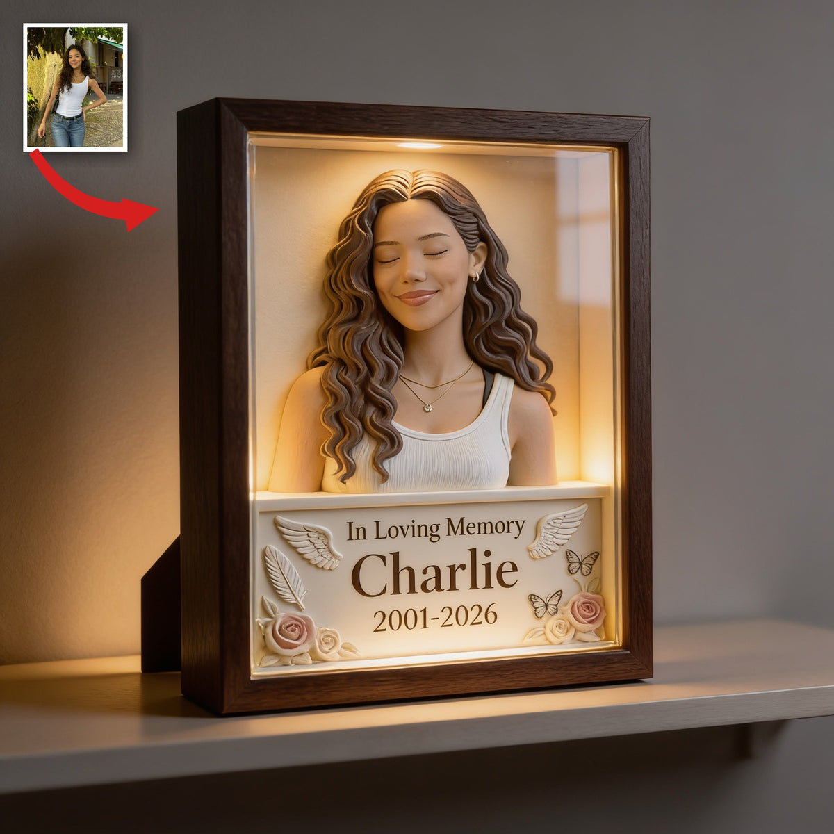 Plaque Acrylique Personnalisée en Mémoire d'une Femme Latina