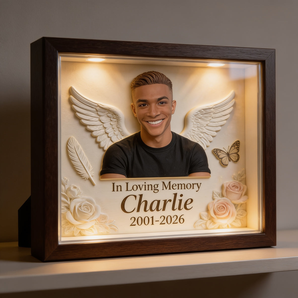 Personalisierte Gedenktafel für Schwarze Männer in Herzform