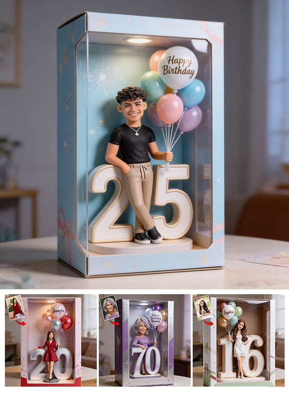 Personalisierte 25. Geburtstags-Acryl-Displaybox für Latino-Männer, Erinnerungsgeschenk für ihn