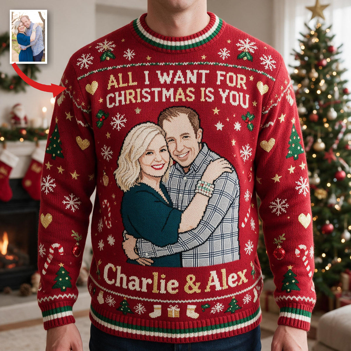 Personalisierter Weihnachts-Pullover für Paare - 30. Jubiläum 1996
