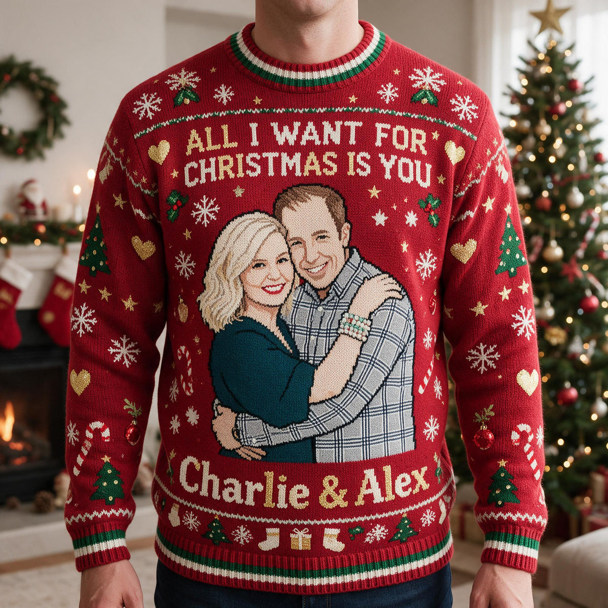 Personalisierter Weihnachts-Pullover für Paare - 30. Jubiläum 1996