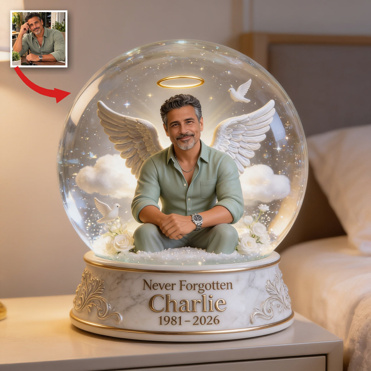 Plaque Acrylique Personnalisée en Mémoire pour Homme Latino d'Âge Moyen - Cadeau de Sympathie pour Papa ou Mari