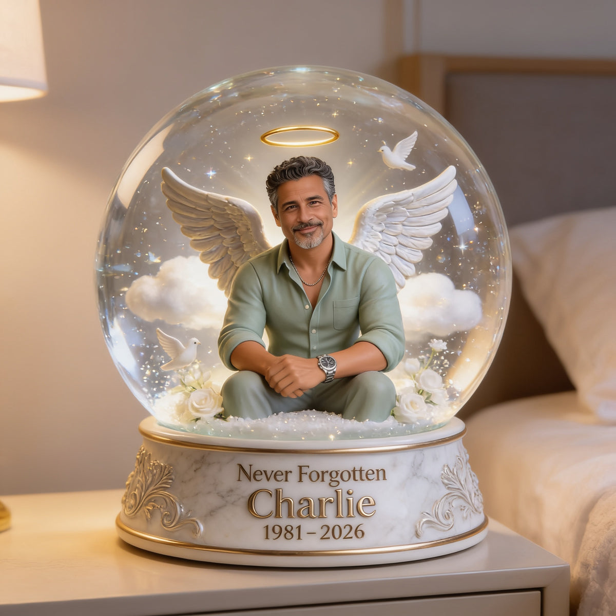 Plaque Acrylique Personnalisée en Mémoire pour Homme Latino d'Âge Moyen - Cadeau de Sympathie pour Papa ou Mari
