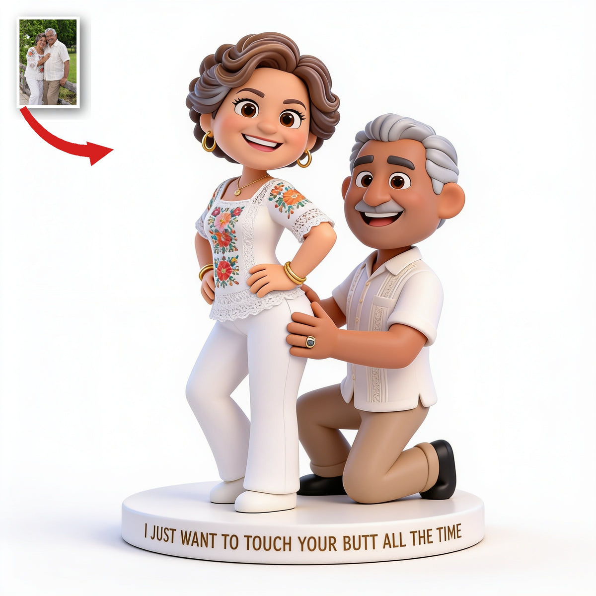 Personalisierte Foto-Acrylplakette für ältere Latino-Paare - Lustiges Geschenk