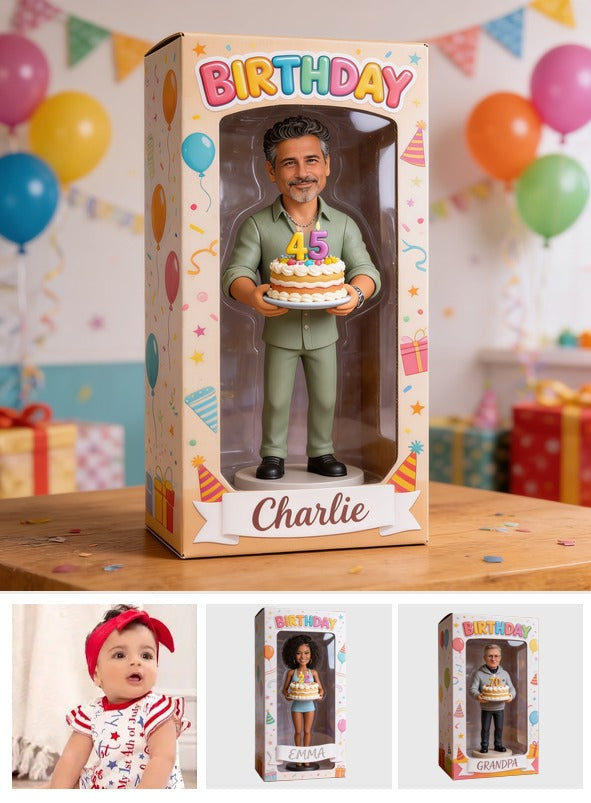 Personalized 45th Birthday Middle-Aged Latino Man Acrylic Display Box Gift