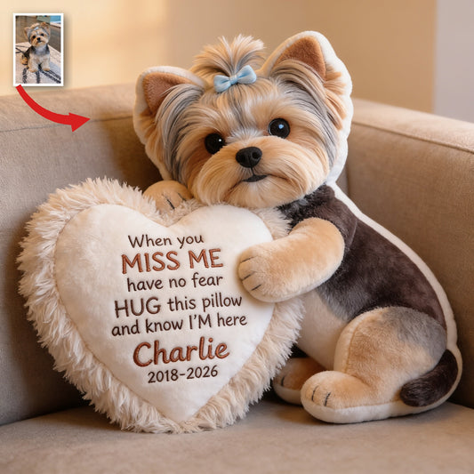 Personalisierte Yorkshire Terrier Gedenk-Faux-Fur Kissen, Haustierverlust Geschenk